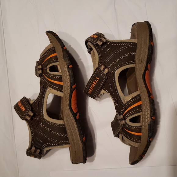 Merrell Sandals Water Leather Upper Hiking Active Sporty Kids 11 EUC - Picture 10 of 12